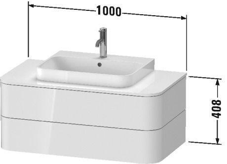 DURAVIT HAPPY D.2 PLUS Тумба підвісна 100x55x40.8см, графіт, HP497108080 HP497108080 фото