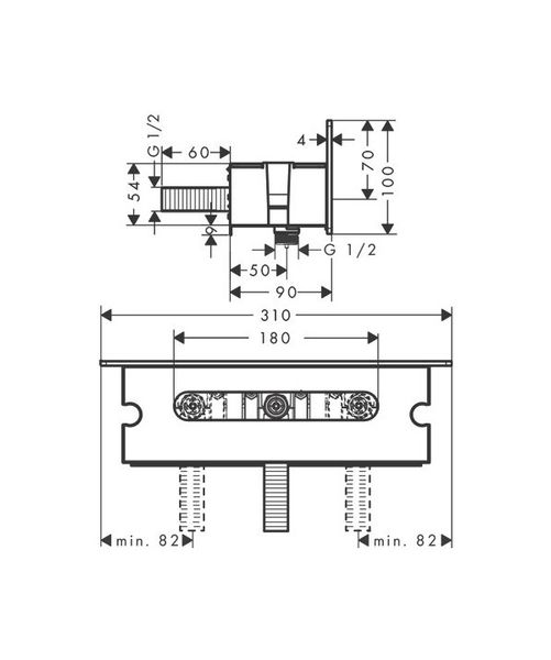 Шланговое подсоединение hansgrohe Fixfit Porter 300 с держателем для душа 26456400 26456400 фото