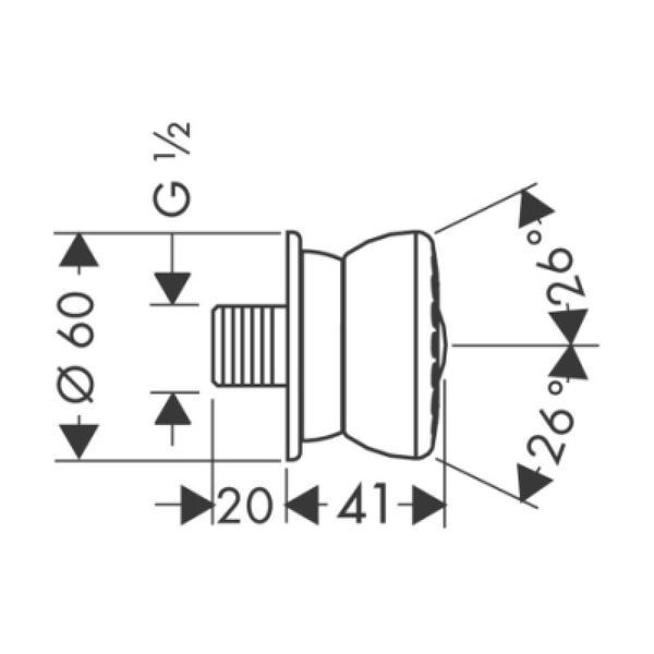 Бічна форсунка hansgrohe Bodyvette Stop 28467000 28467000 фото