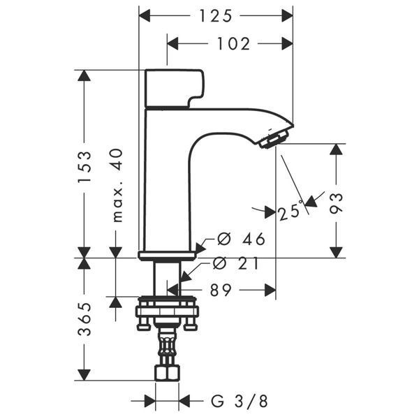 Смеситель hansgrohe Metris для раковины, только для холодной воды, хром 31166000 31166000 фото