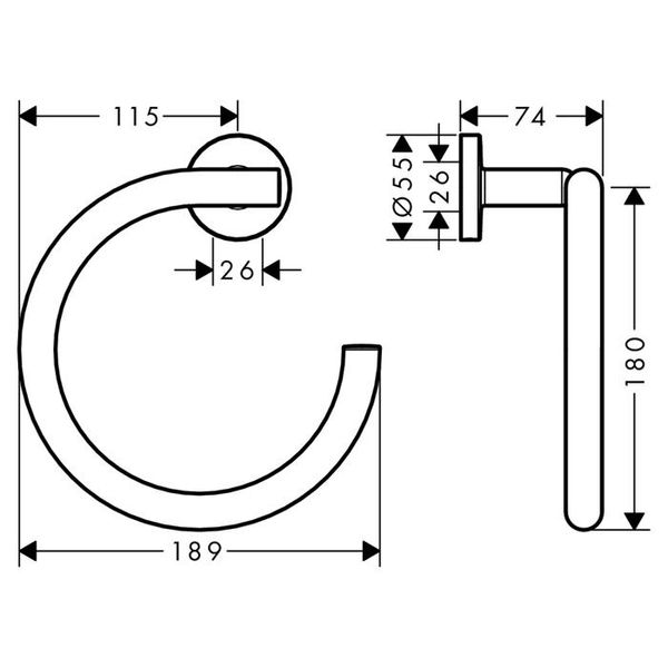 Полотенцедержатель в форме кольца Hansgrohe Logis Universal 41724000 41724000 фото