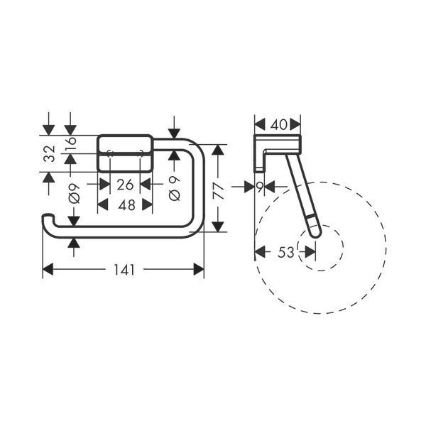 Hansgrohe ADDSTORIS Держатель бумаги без крышки, хром, 41771000 41771000 фото