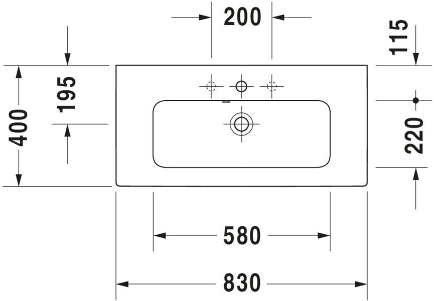 Duravit ME від Starck Умивальник Білий колір 830 мм, 2342830000 2342830000 фото