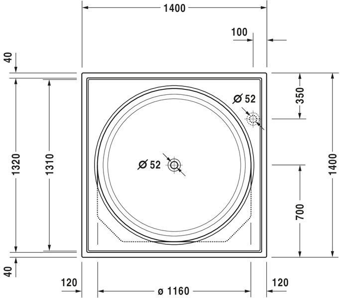 Duravit Blue Moon Гидромассажная ванна Белый цвет 1400x1400 mm, 760143000CE1000 760143000CE1000 фото