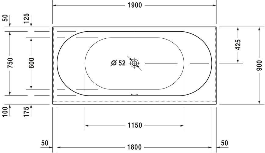 Duravit Darling New Гідромасажна ванна Білий колір 1900x900 mm, 760245000CP1000 760245000CP1000 фото
