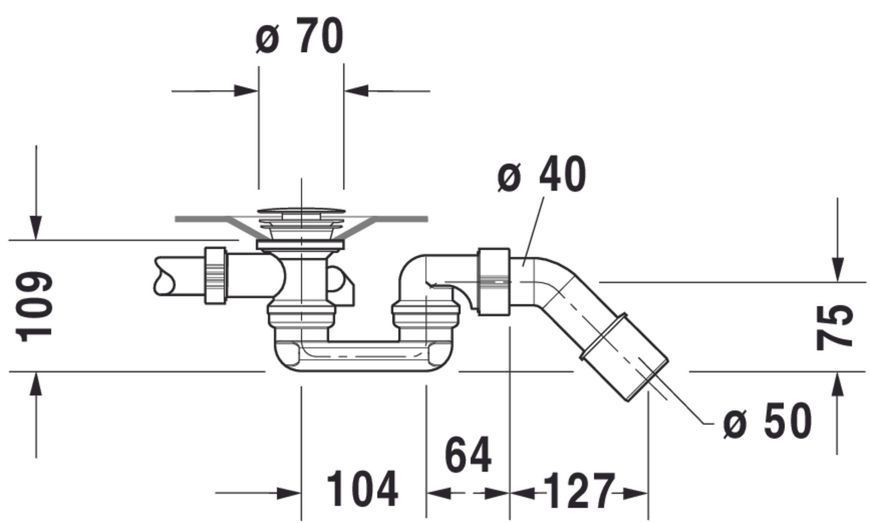 Duravit D-Code Комплект слива-перелива Хром 400x80x400 mm, 790226000001000 790226000001000 фото