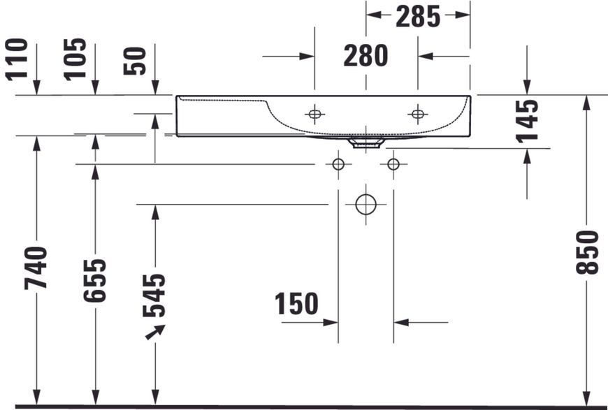 Duravit DuraSquare Умивальник Білий колір 800 мм, 23498000711 23498000711 фото