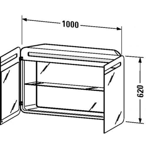 Duravit PURA VIDA Дзеркальна шафа з підсвічуванням 100x18, 8х62см, білий глянсовий, PV9425/85/85 PV9425/85/85 фото
