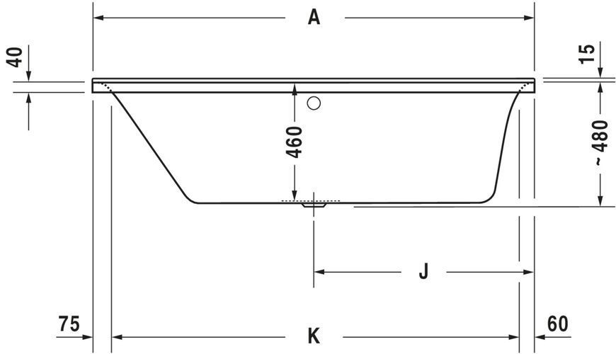Duravit P3 Comforts Гидромассажная ванна Белый цвет 1600x700 mm, 760371000AS0000 760371000AS0000 фото