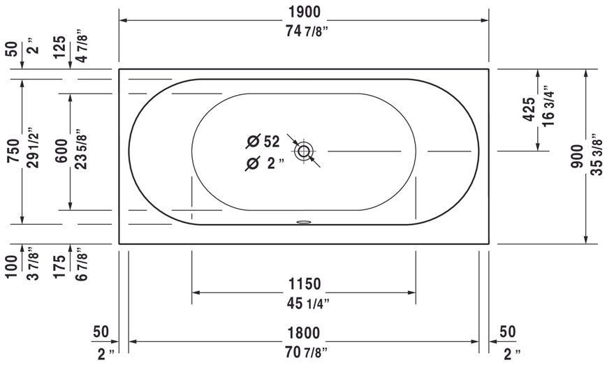 Duravit Darling New Ванны Белый цвет 1900x900 mm, 700245000000000 700245000000000 фото