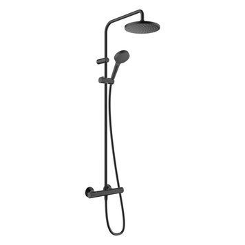 Hansgrohe VERNIS BLEND Showerpipe Душова система з лійкою верхнього та ручного душу, термостатом, шлангом та стійкою, чорний матовий, 26276670 26276670 фото