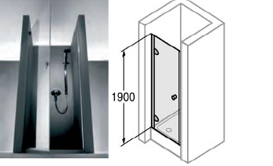 HUPPE 2003 Дверь 79-80см в нишу, проф-хром, стекло прозрачное Anti-Plaque, DX, 540030091352601  540030091352601 фото