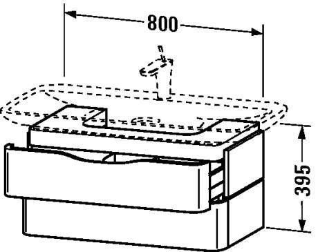 DURAVIT PURA VIDA Тумба під умивальник 45х80, фронт-білий лак/чорний лак, PV6767/85/40 PV6767/85/40 фото