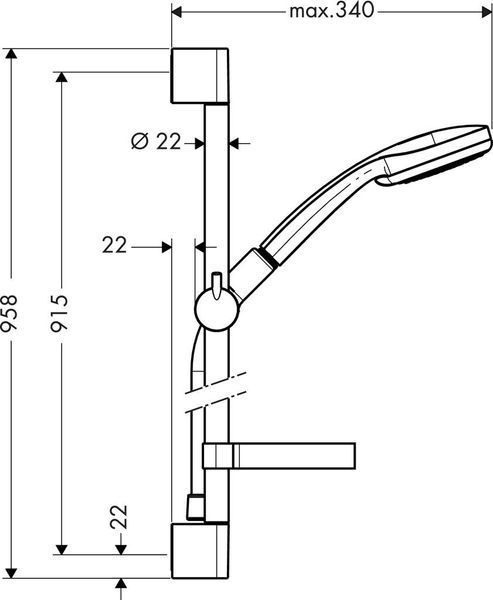 Душовий набір hansgrohe Croma 100 Vario/Unica C 27771000 27771000 фото