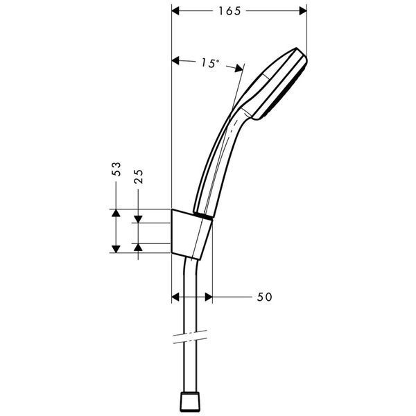Душевой набор hansgrohe Croma 100 Mono с душевым шлангом 27574000 27574000 фото