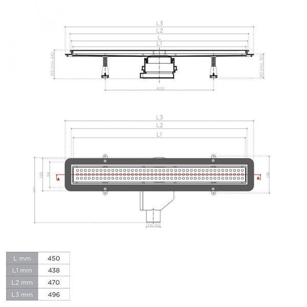 PESTAN CONFLUO Primo Compact Net Line Трап 850 мм, нержавеющая сталь, 13702519 13702519 фото