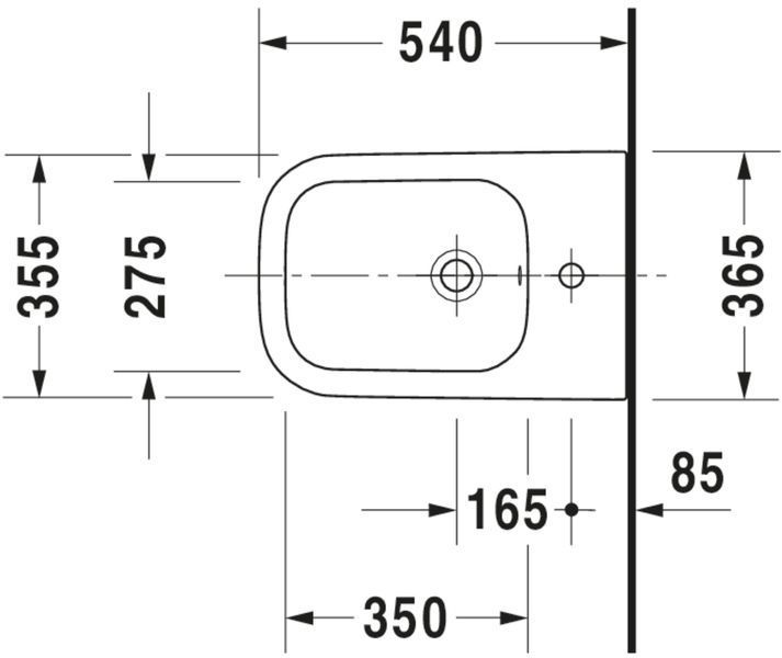 Duravit Happy D.2 Биде подвесное Белый цвет 540 mm, 22581500001 22581500001 фото