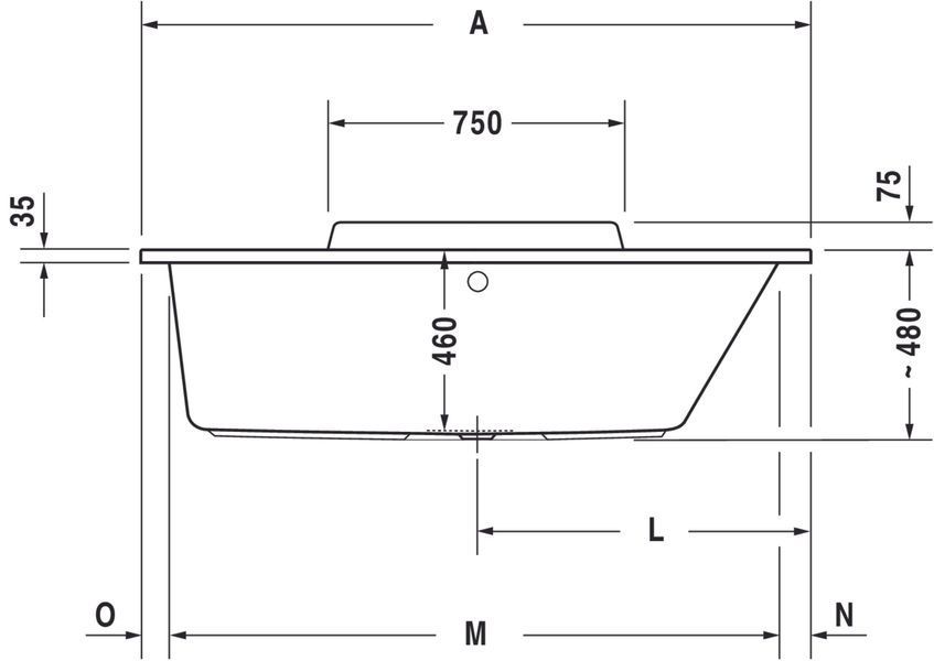 Duravit DuraStyle Гидромассажная ванна Белый цвет 1600x700 mm, 760293000AS0000 760293000AS0000 фото