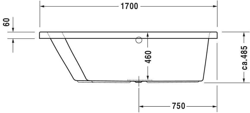Duravit Paiova Гидромассажная ванна Белый цвет 1700x1000 mm, 760212000AS0000 760212000AS0000 фото