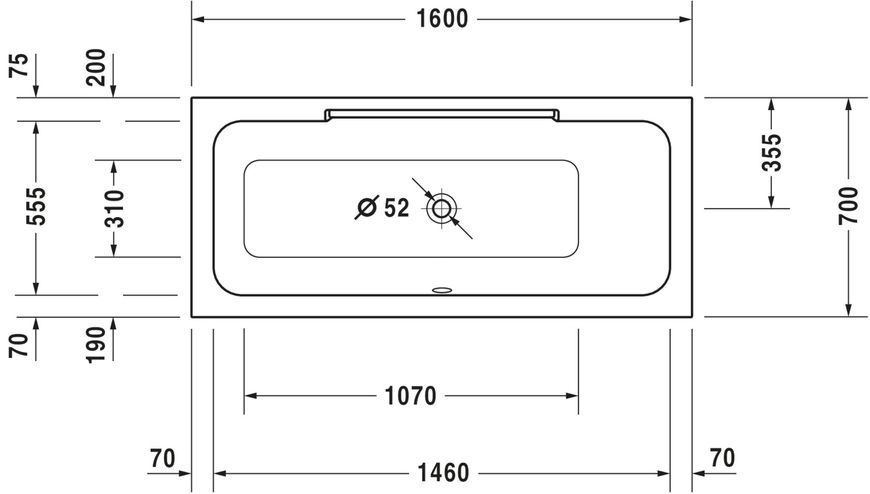 Duravit DuraStyle Гидромассажная ванна Белый цвет 1600x700 mm, 760293000AS0000 760293000AS0000 фото