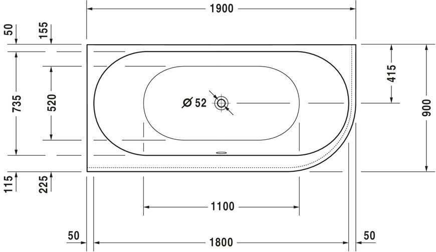 Duravit Darling New Гідромасажна ванна Білий колір 1900x900 mm, 760246000AS0000 760246000AS0000 фото