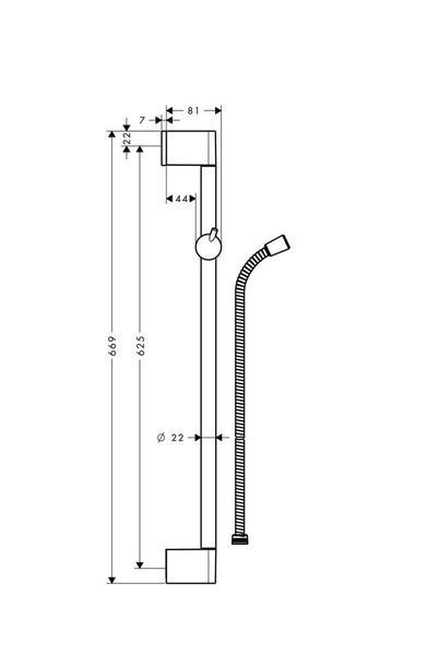 Штанга для душу hansgrohe Unica Crometta 65 см 27615000 27615000 фото