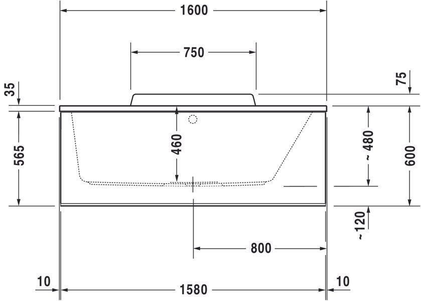 Duravit DuraStyle Гідромасажна ванна Білий колір 1600x700 mm, 760293000CE1000 760293000CE1000 фото