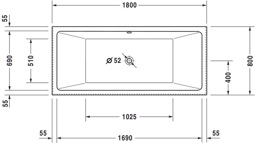 Duravit Vero Air Гідромасажна ванна Білий колір 1800x800 mm, 760417000AS0000 760417000AS0000 фото