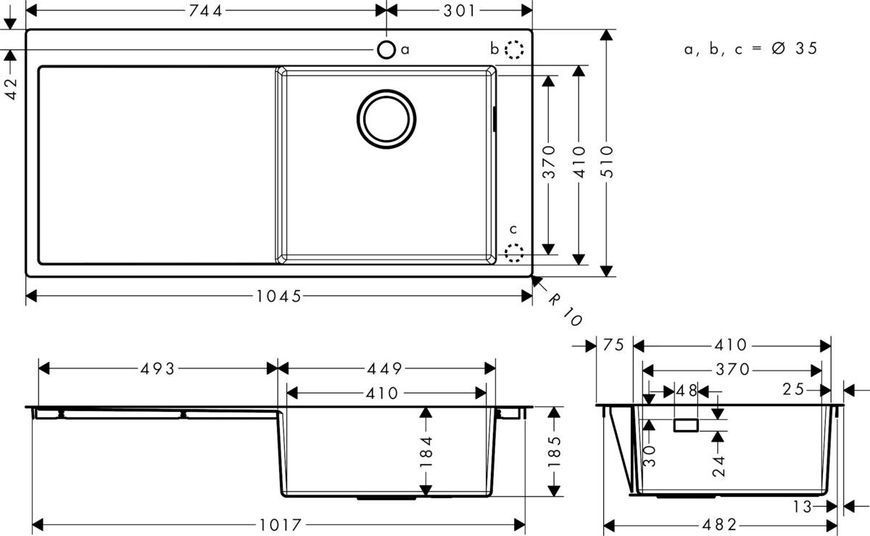 Мийка для кухні hansgrohe S71 S715-F450 43306800 43306800 фото